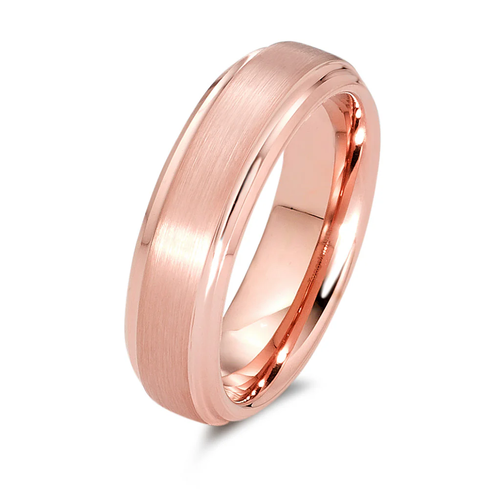 Anello Tungsteno rosa rivestimento IP