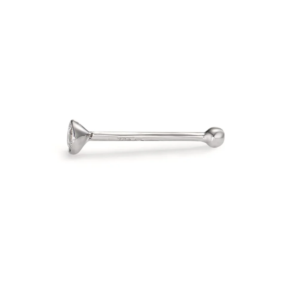 Borchia al naso Oro bianco 750/18 carati Diamante 0.035 ct, w-si Ø2.5 mm - Image 2