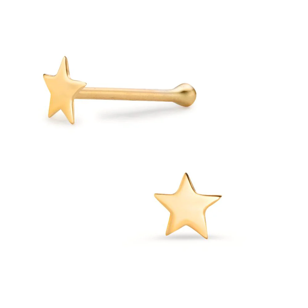Borchia al naso Oro giallo 585/14 kt Stella Ø3 mm
