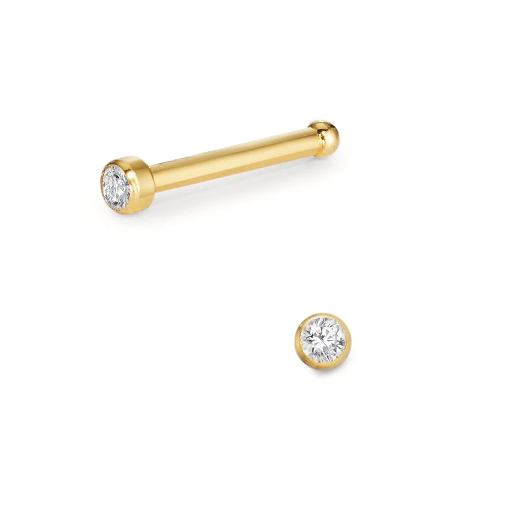 Borchia al naso Oro giallo 750/18 carati Diamante bianco, 0.02 ct, w-si