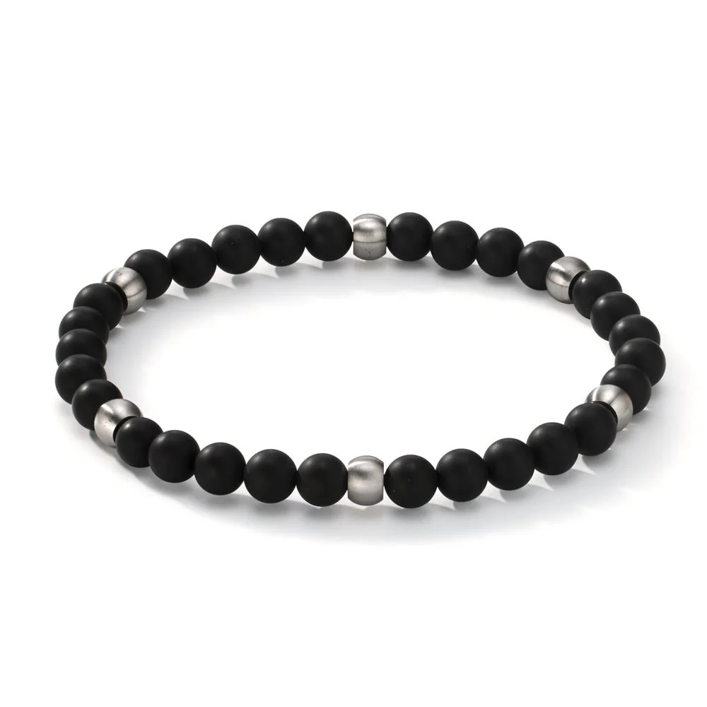 Bracciale Acciaio inossidabile Agata nero Ø6.5 mm