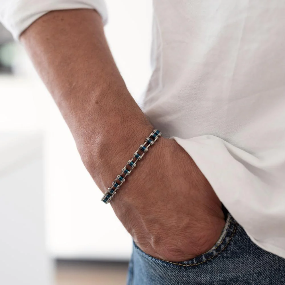 Bracciale Acciaio inossidabile blu rivestimento IP 20-21.5 cm - Image 3
