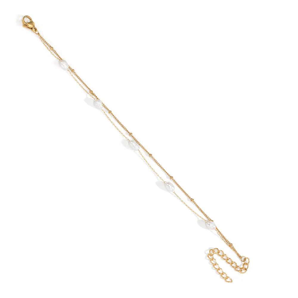 Bracciale Acciaio inossidabile giallo rivestimento IP Perla coltivata d'acqua dolce, 5 Perla, 4 mm - Image 2