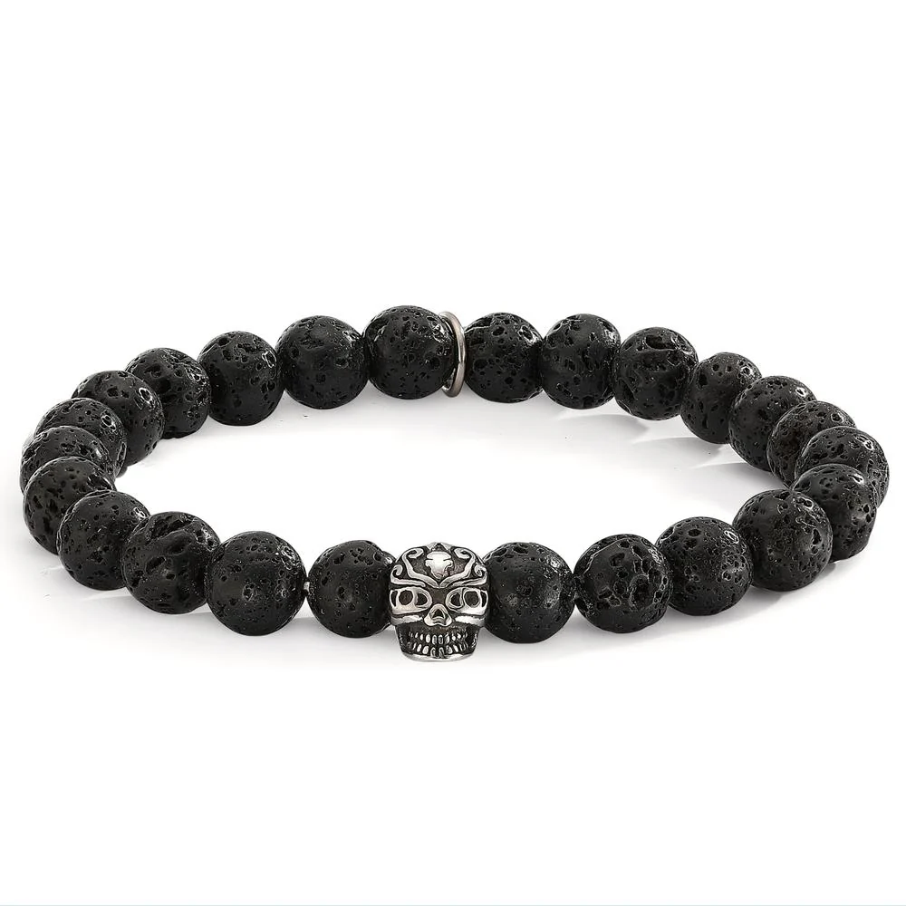 Bracciale Acciaio inossidabile Lava Cranio Ø8.5 mm
