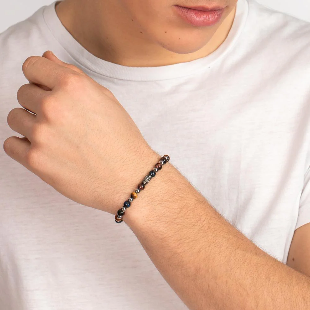 Bracciale Acciaio inossidabile Occhio di tigre 20 cm Ø6.5 mm - Image 4