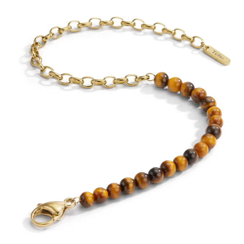 Bracciale Acciaio inossidabile Occhio di tigre giallo rivestimento IP Ø4 mm - Image 2