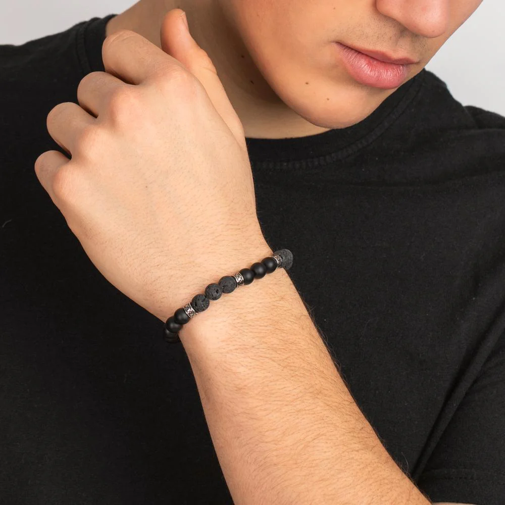 Bracciale Acciaio inossidabile Onice patinato 20 cm Ø8.5 mm - Image 3