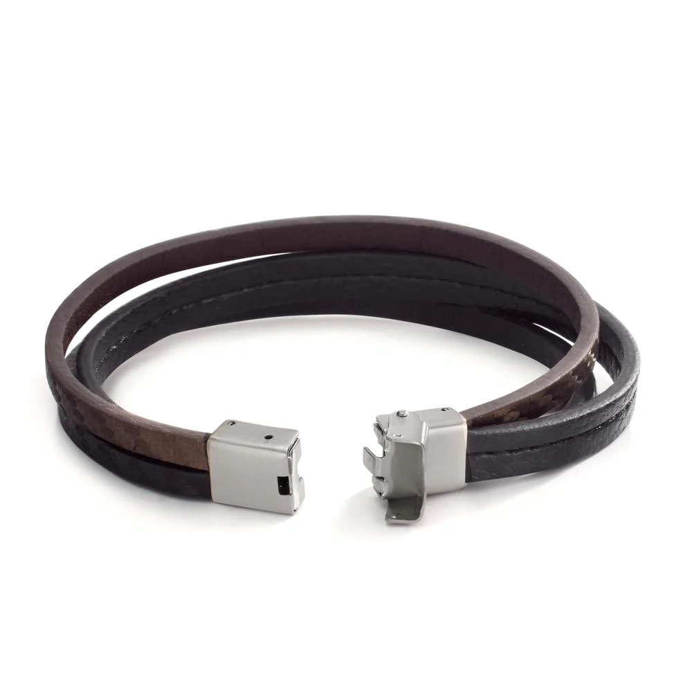 Bracciale Acciaio inossidabile, Pelle 22 cm - Image 3