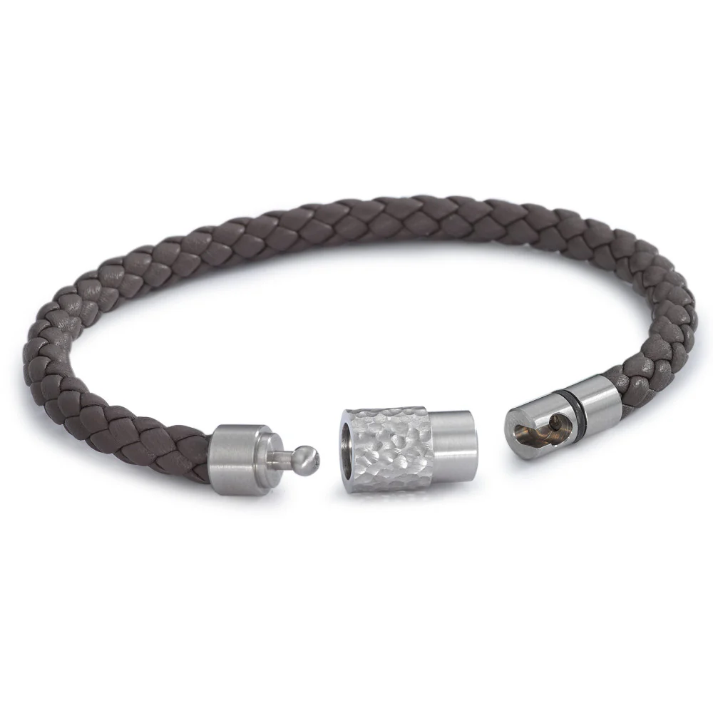 Bracciale Acciaio inossidabile, Pelle Ø6.5 mm - Image 2