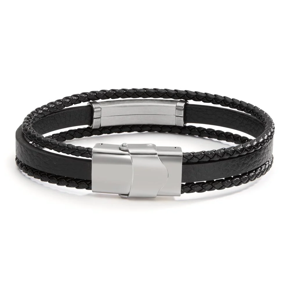 Bracciale Acciaio inossidabile, Pelle Zirconia 21 cm - Image 2