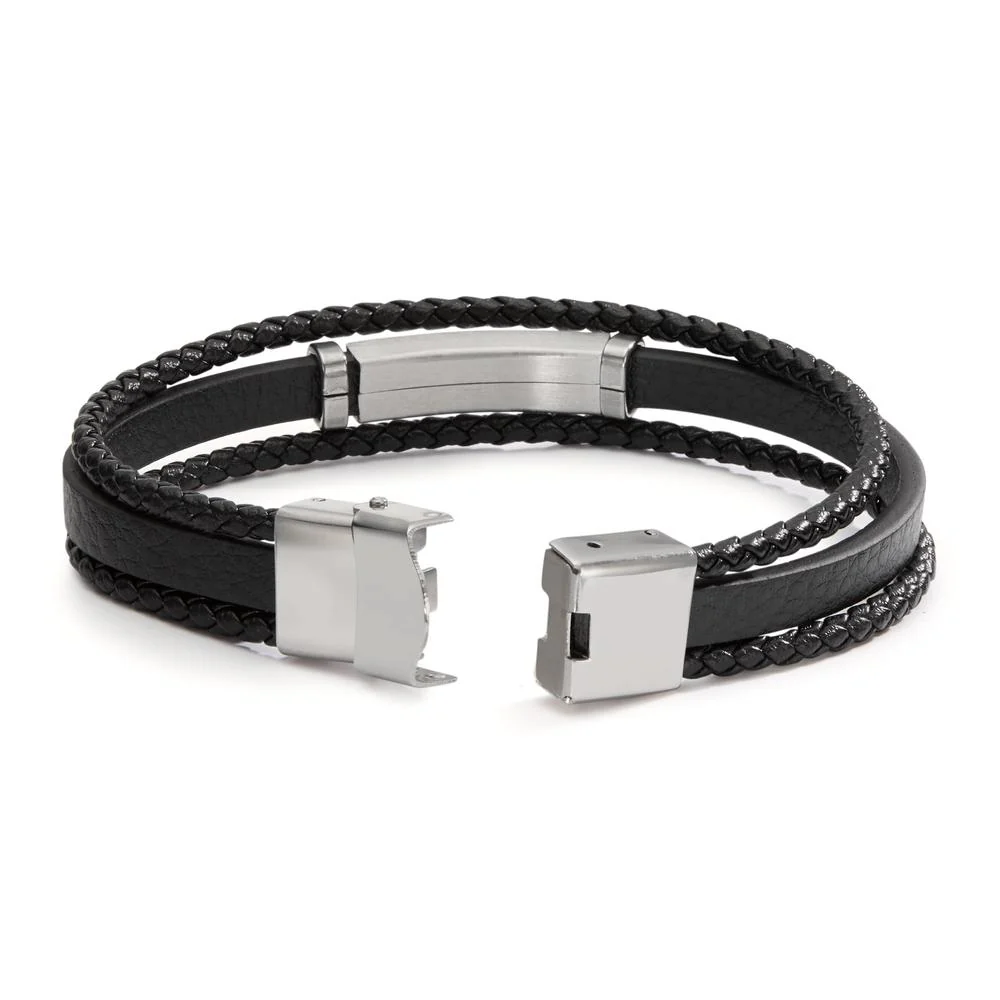 Bracciale Acciaio inossidabile, Pelle Zirconia 21 cm - Image 3