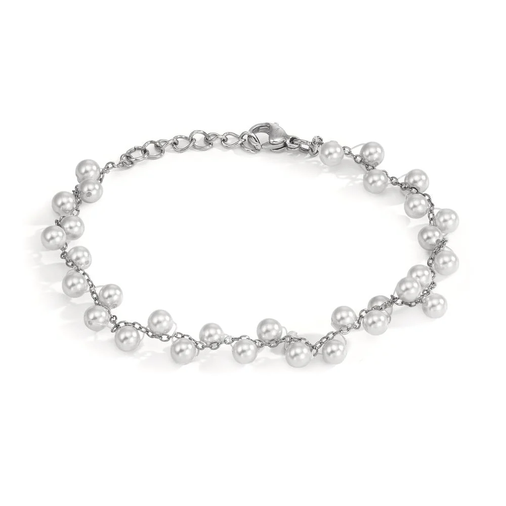 Bracciale Acciaio inossidabile [shining Pearls], 31 Perla, 4 mm