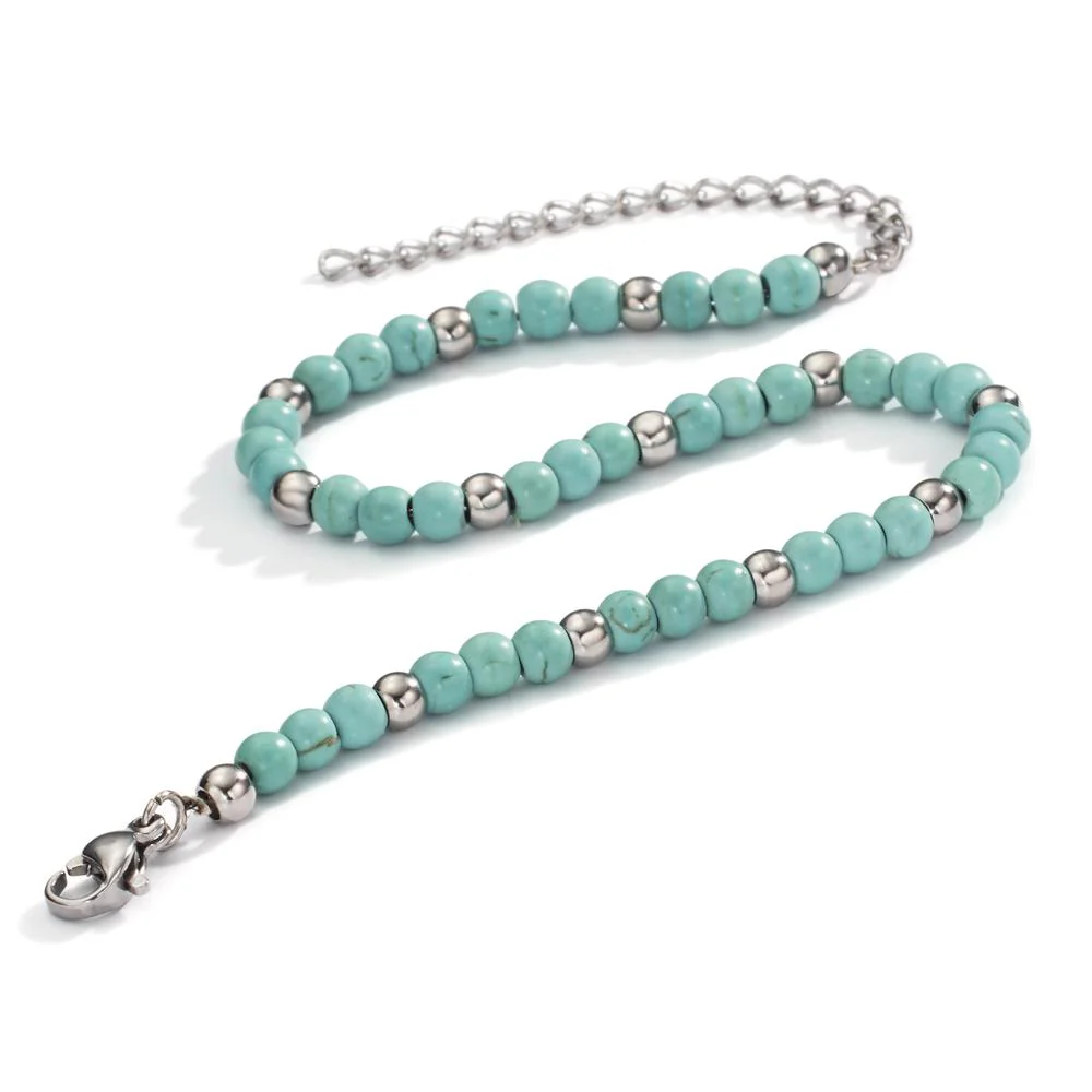 Bracciale Acciaio inossidabile Turchese 20-25 cm Ø4 mm - Image 2