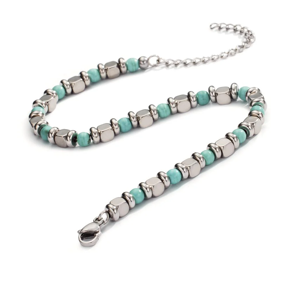 Bracciale Acciaio inossidabile Turchese 20-25 cm Ø5 mm - Image 2