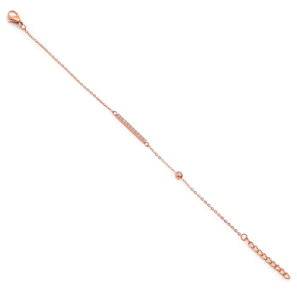 Bracciale Acciaio inossidabile Zirconia 12 pietra rosa rivestimento IP - Image 2