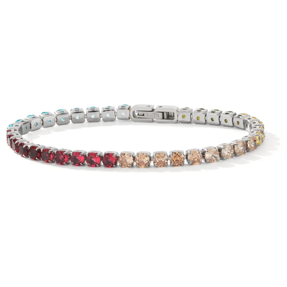Bracciale Acciaio inossidabile Zirconia color arcobaleno