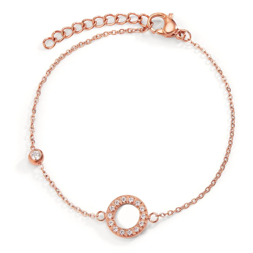 Bracciale Acciaio inossidabile Zirconia rosa rivestimento IP