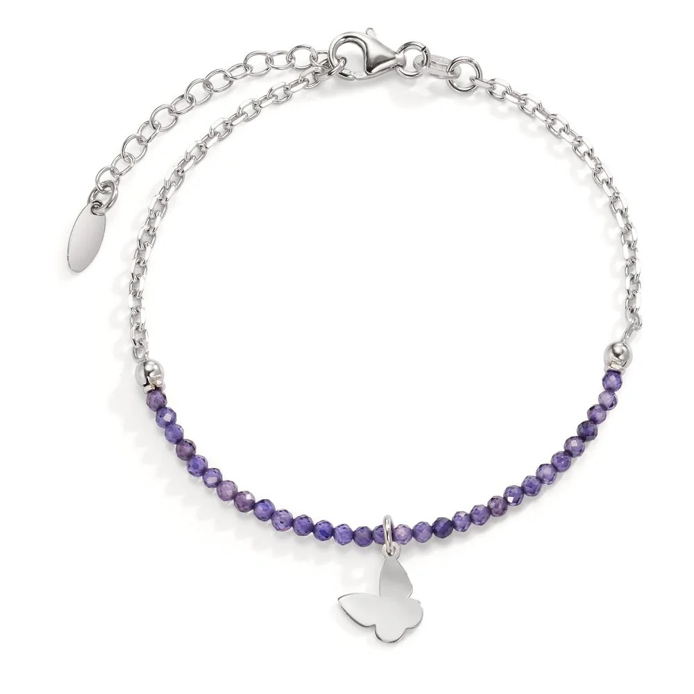 Bracciale Argento Cristallo Viola rodiato Farfalla