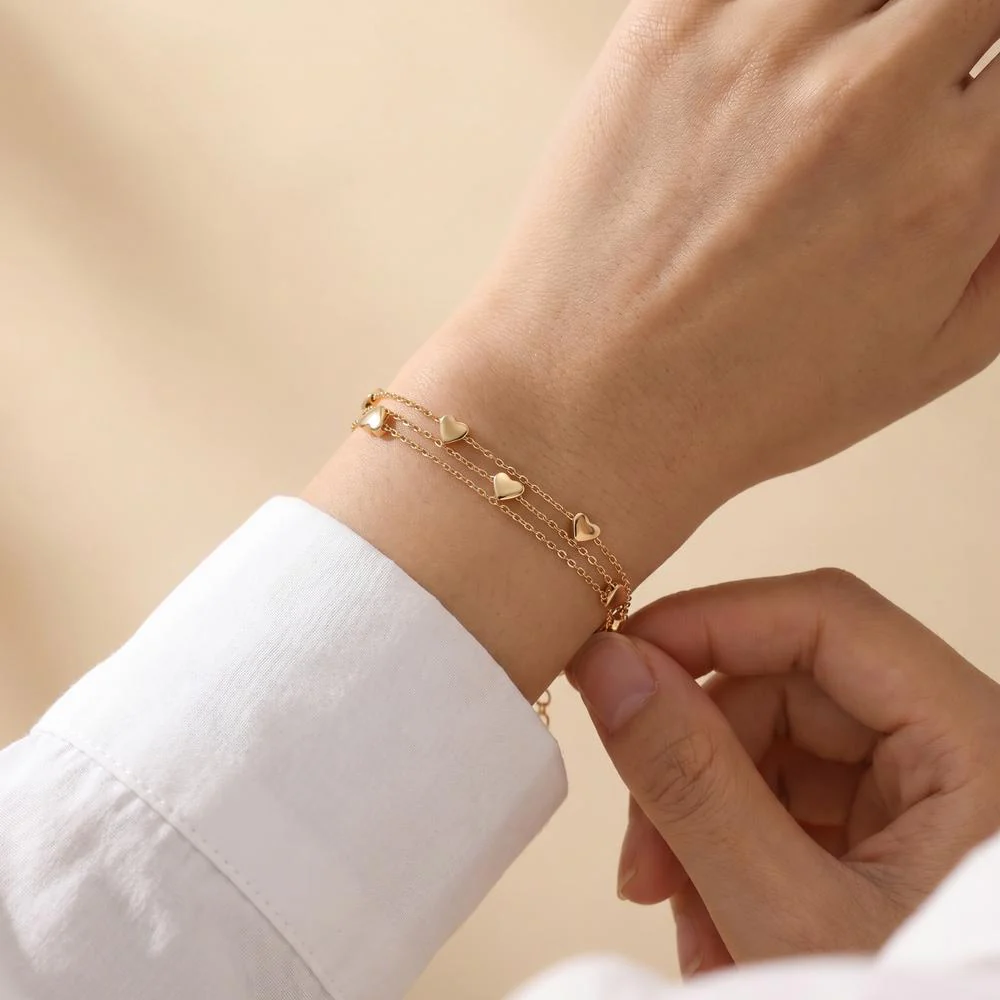 Bracciale Argento dorato Cuore - Image 2