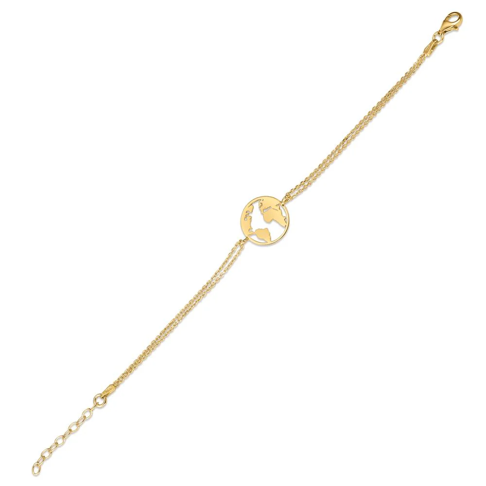 Bracciale Argento giallo dorato Globo - Image 2