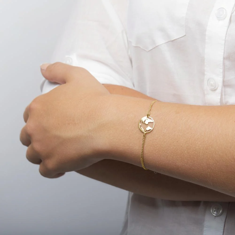 Bracciale Argento giallo dorato Globo - Image 3