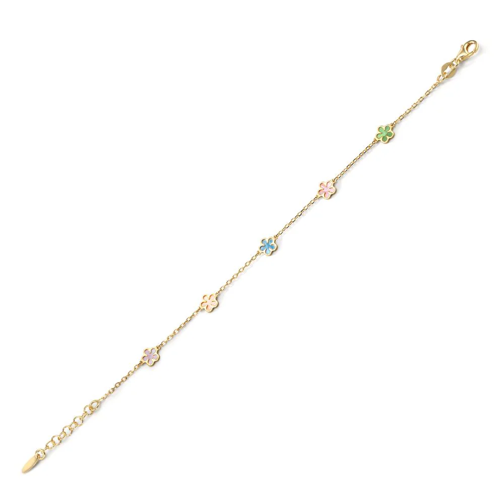 Bracciale Argento giallo dorato Madreperla Fiore 16.5-19 cm - Image 2