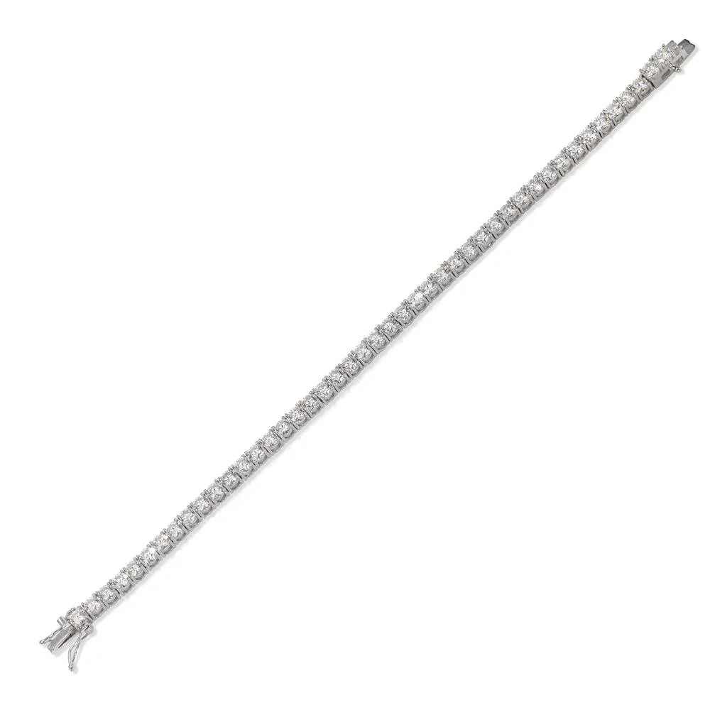 Bracciale Argento Moissanite 13.80 ct, 45 pietra, GRA, 4 mm rodiato - Image 2