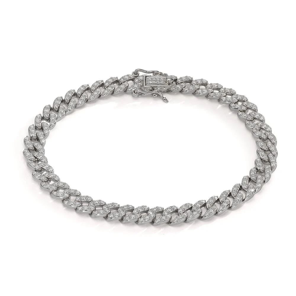 Bracciale Argento Moissanite 2.70 ct, GRA, 1.2 mm rodiato