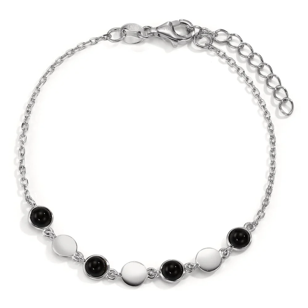 Bracciale Argento Onice rodiato