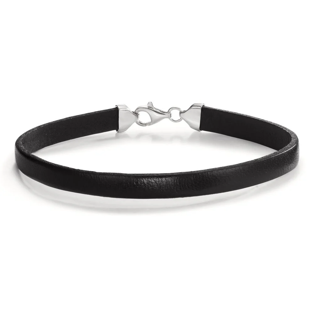Bracciale Argento, Pelle rodiato 21 cm