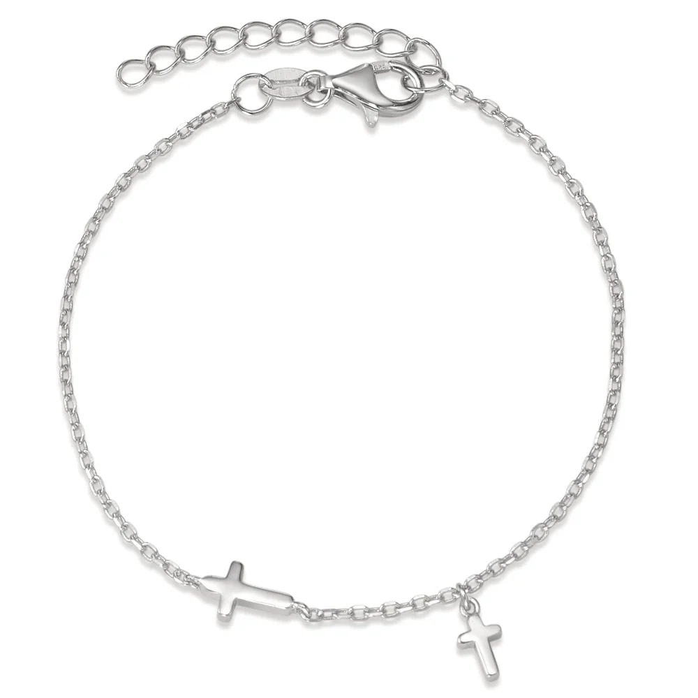 Bracciale Argento rodiato Croce