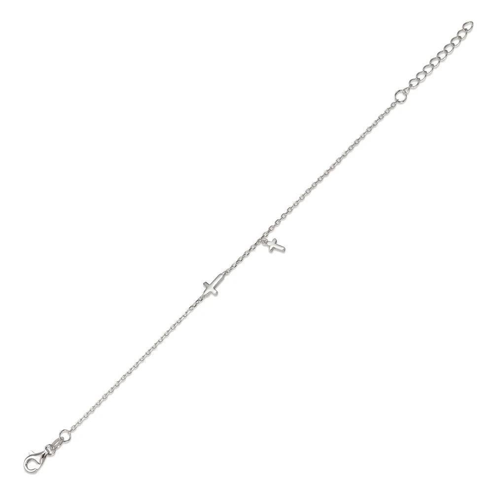Bracciale Argento rodiato Croce - Image 2