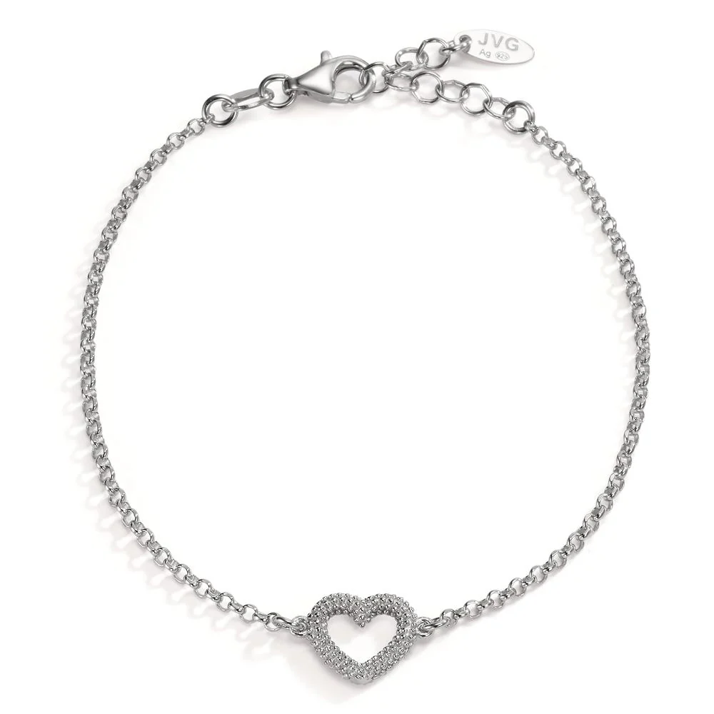 Bracciale Argento rodiato Cuore