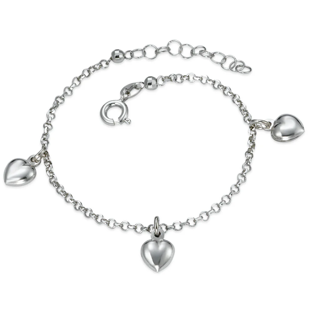 Bracciale Argento rodiato Cuore Ø7 mm