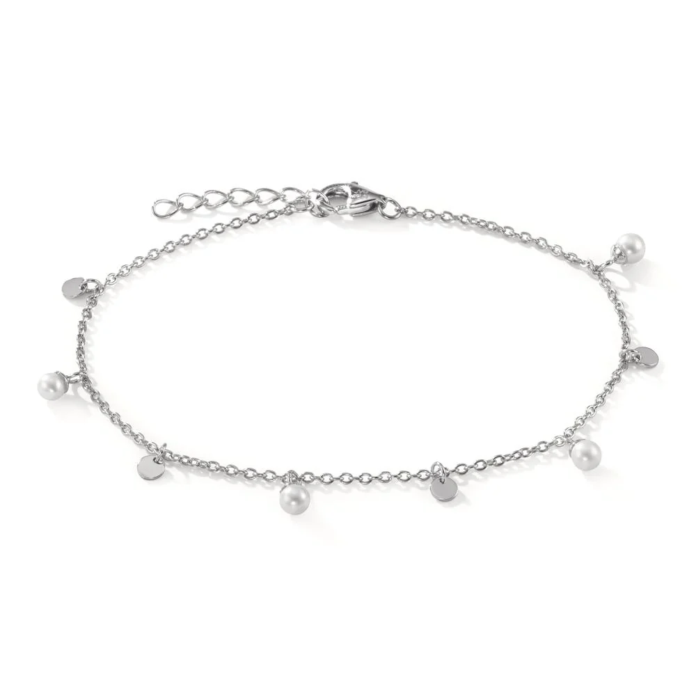 Bracciale Argento rodiato Perla coltivata d'acqua dolce, 4 Perla, 3 mm