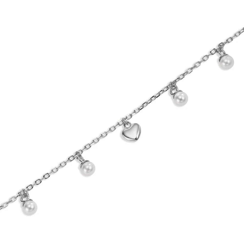 Bracciale Argento rodiato [shining Pearls], 4 Perla, 3.5 mm Cuore - Image 2