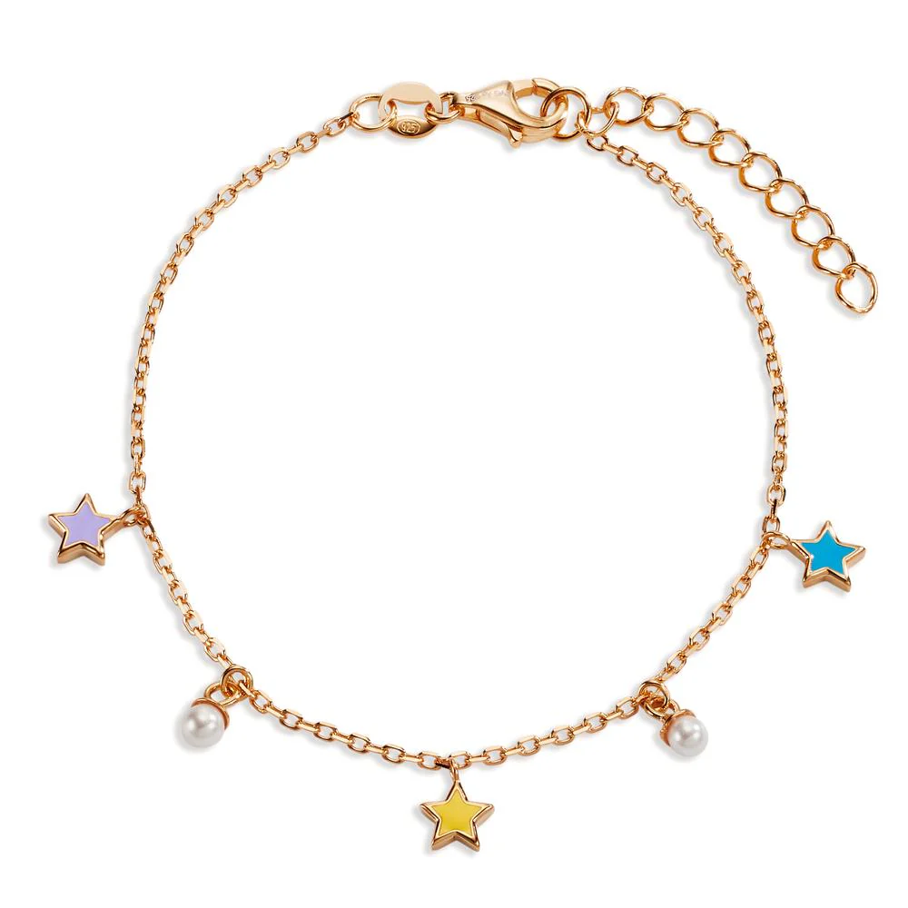 Bracciale Argento rosa dorato [shining Pearls], 2 Perla, 3.5 mm Stella