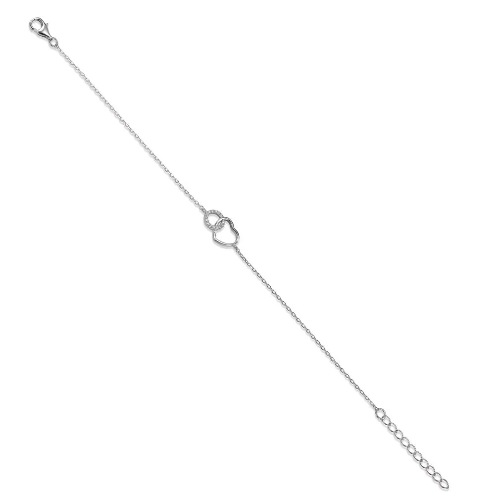Bracciale Argento Zirconia 14 pietra rodiato Cuore - Image 2