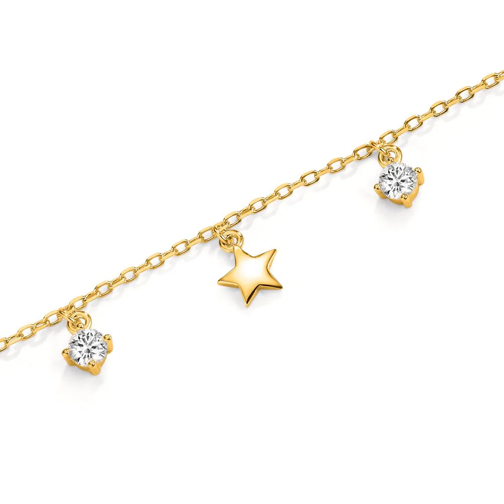 Bracciale Argento Zirconia 2 pietra giallo dorato Stella - Image 2