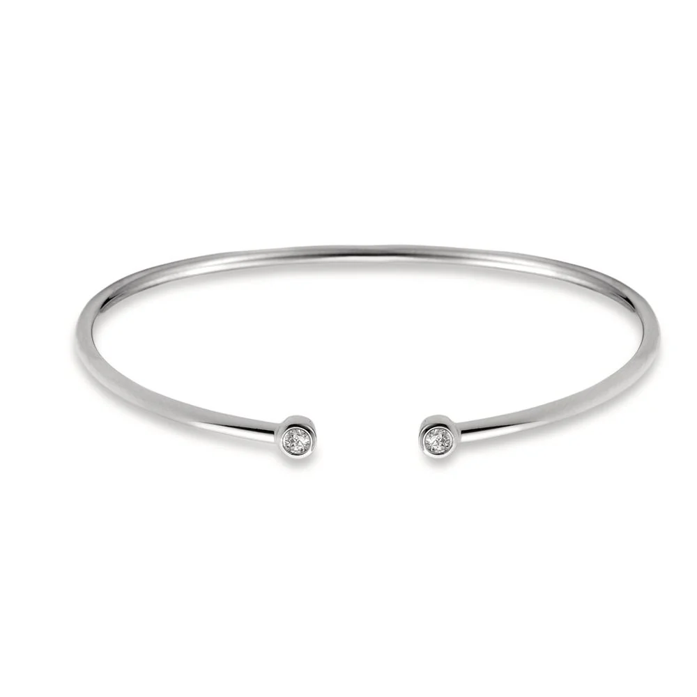 Bracciale Argento Zirconia 2 pietra rodiato Ø56 mm