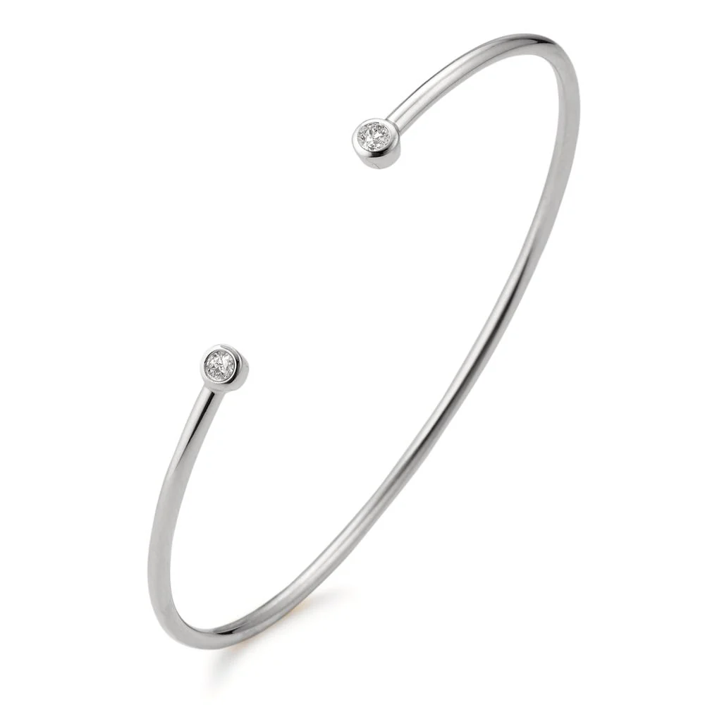 Bracciale Argento Zirconia 2 pietra rodiato Ø56 mm - Image 2