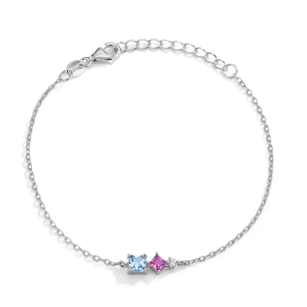 Bracciale Argento Zirconia 3 pietra rodiato