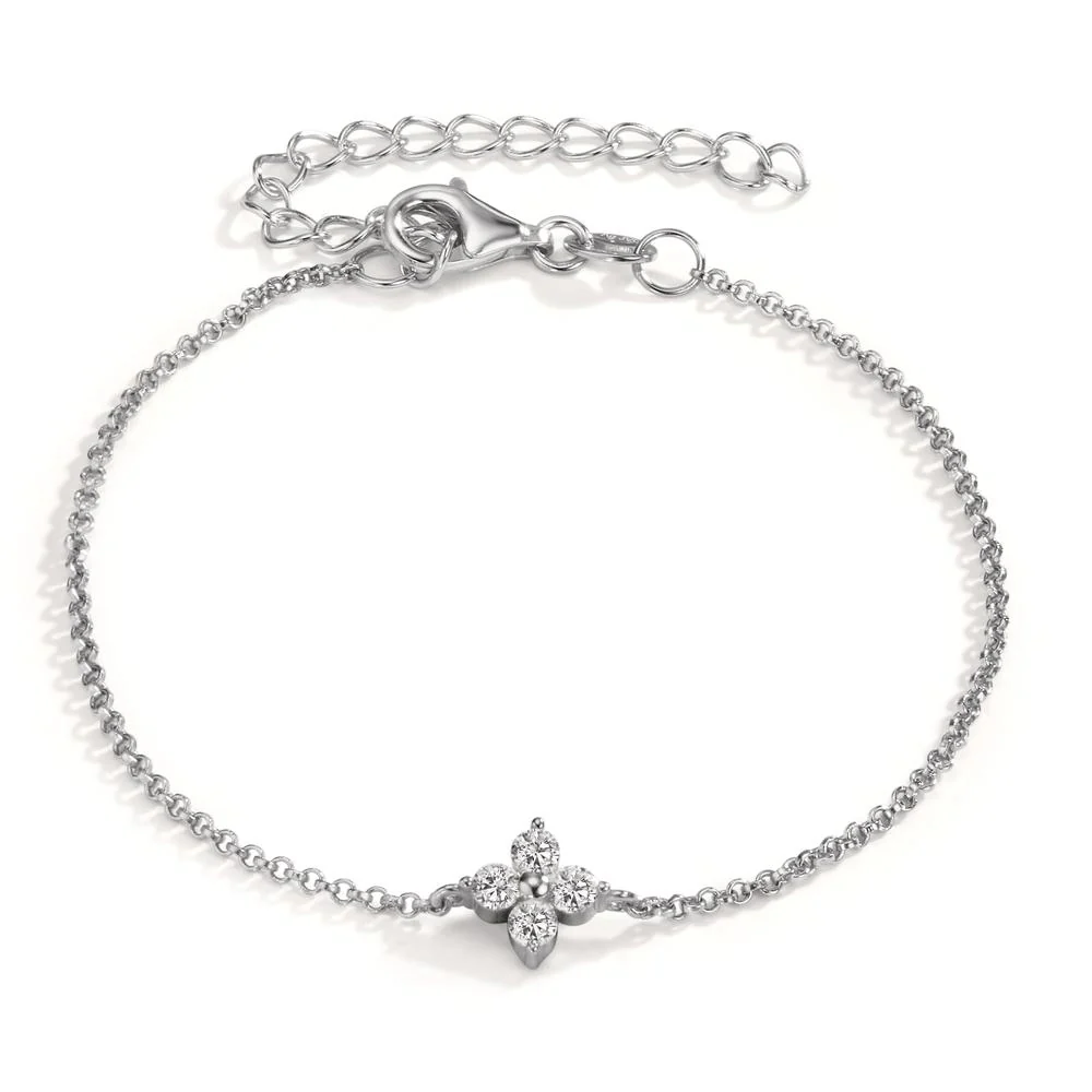 Bracciale Argento Zirconia 4 pietra rodiato