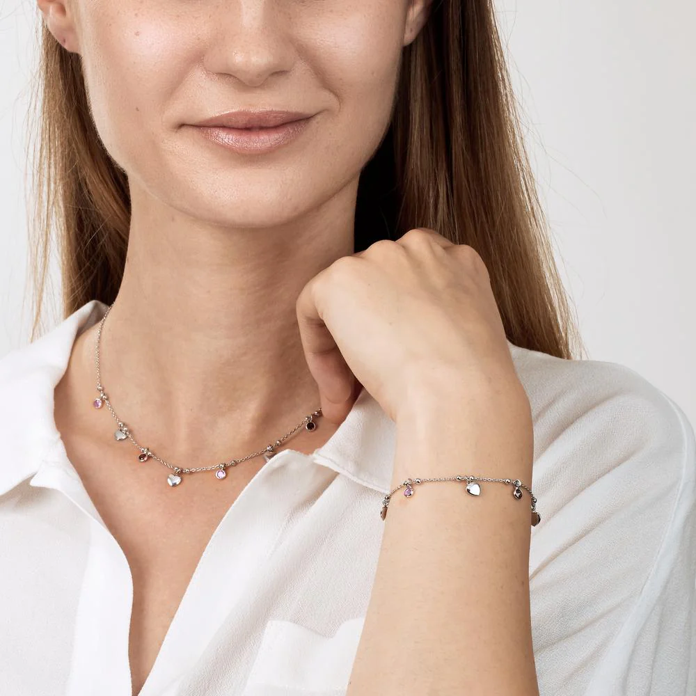 Bracciale Argento Zirconia 4 pietra rodiato Cuore - Image 2