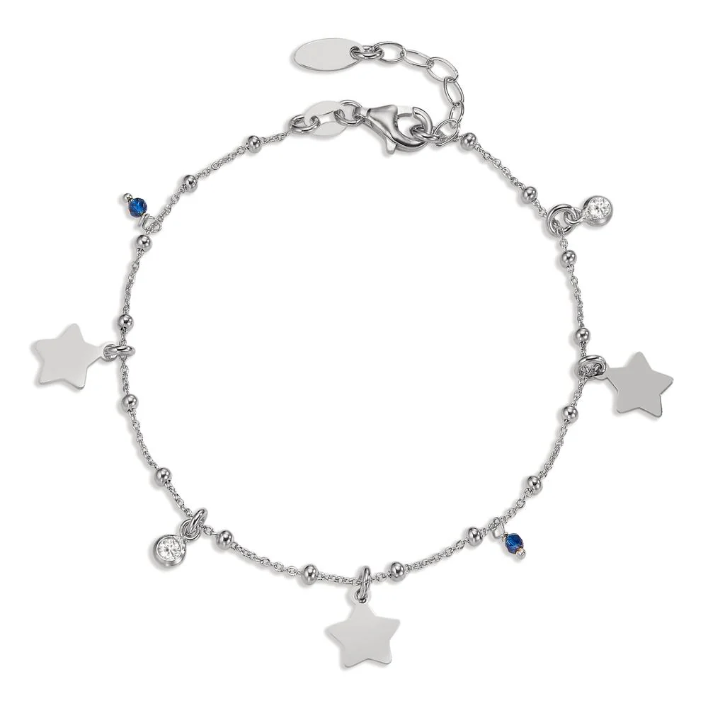 Bracciale Argento Zirconia 4 pietra rodiato Stella