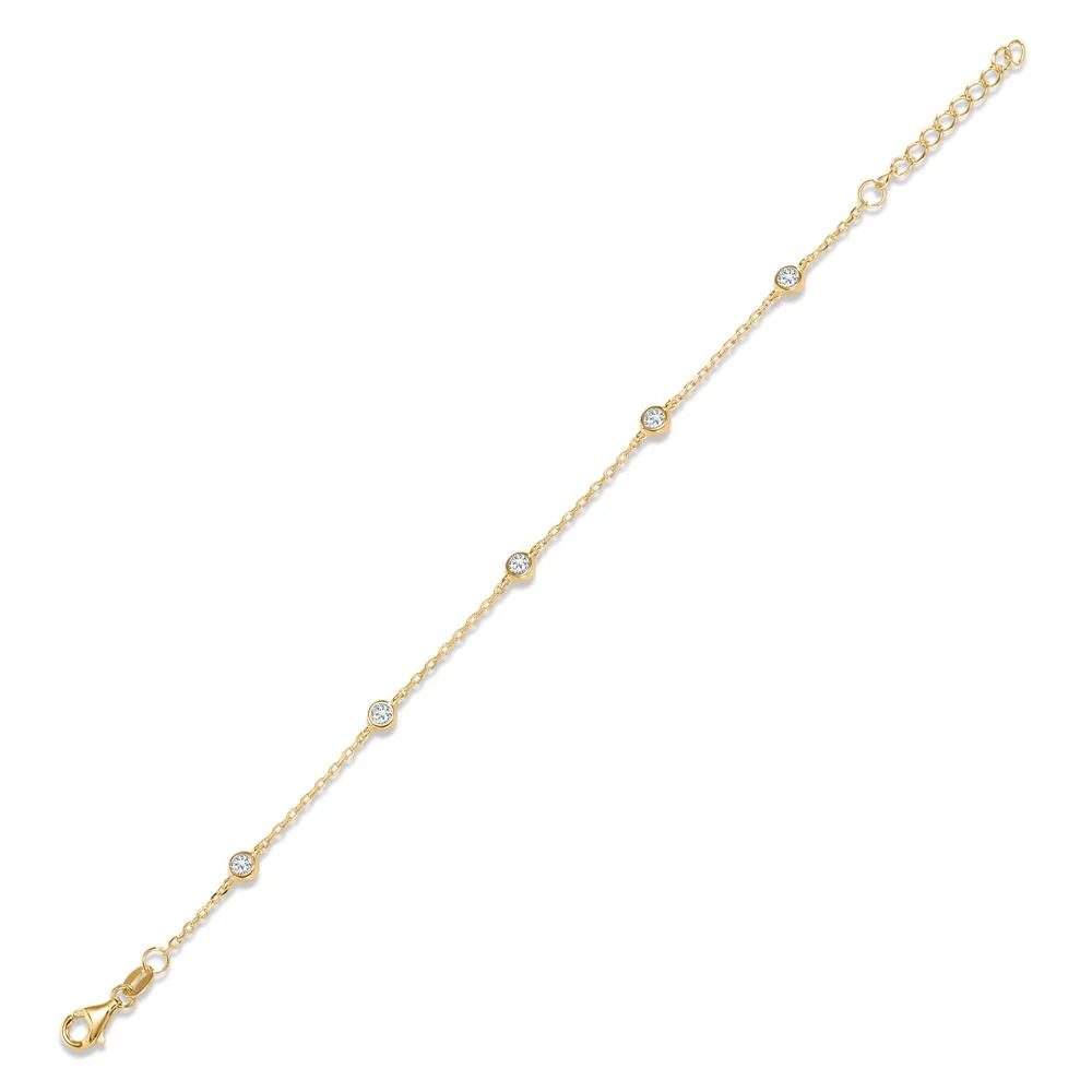 Bracciale Argento Zirconia 5 pietra giallo dorato Ø5 mm - Image 2