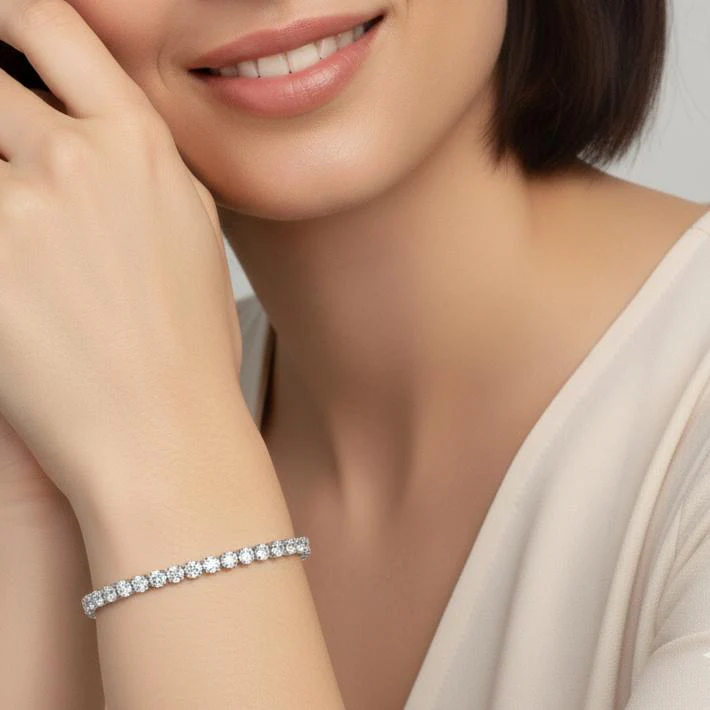 Bracciale Argento Zirconia 51 pietra rodiato - Image 3