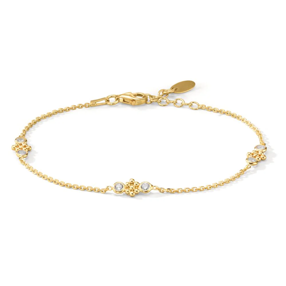 Bracciale Argento Zirconia 6 pietra giallo dorato