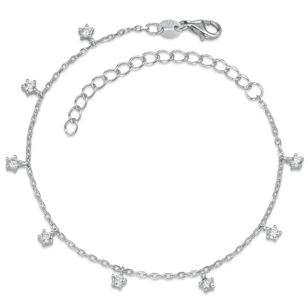 Bracciale Argento Zirconia 8 pietra rodiato