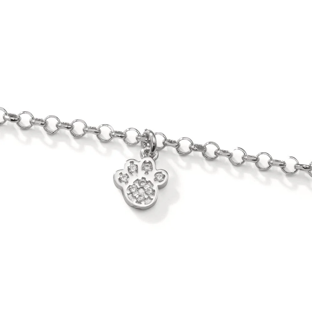 Bracciale Argento Zirconia 8 pietra rodiato Zampa 17.5-20.5 cm - Image 2